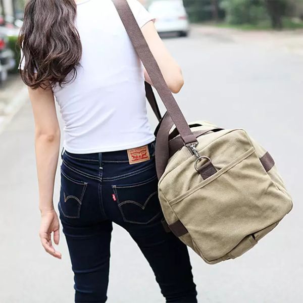 16oz Gym Sports Camping Storage Bag Antiwear Canvas Multi Function