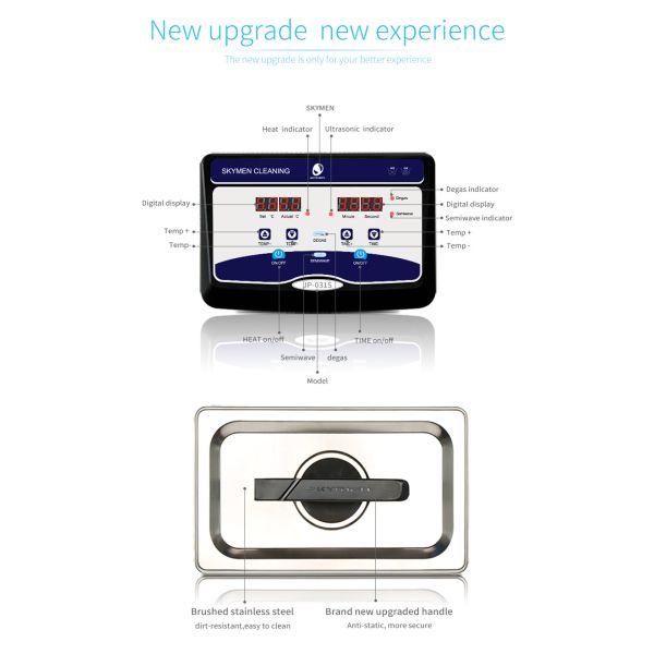 Stainless Steel Made Ultrasonic Cleaner with Degas for Electronic Manufacturing Products 240W