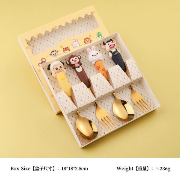 Custom Silicone Christmas Spoon & Fork Set – Food-Grade Silicone + 304 Stainless Steel | Holiday Cartoon Cutlery For Kids & Gifts