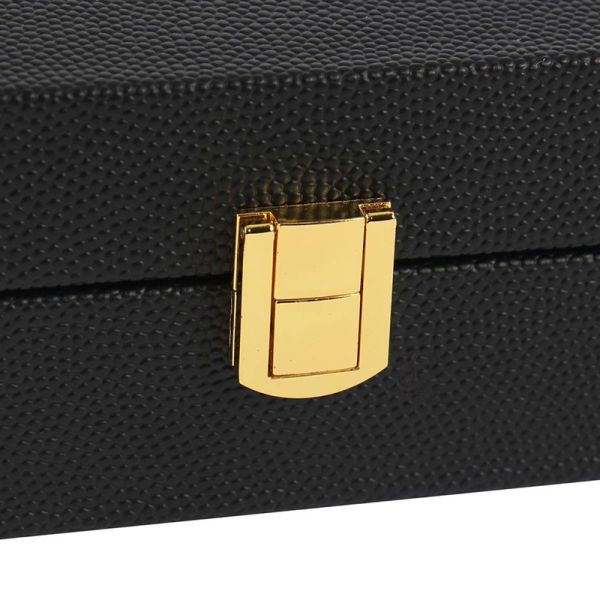 PU Leather Caviar Packaging Gift Box With Gold Foil