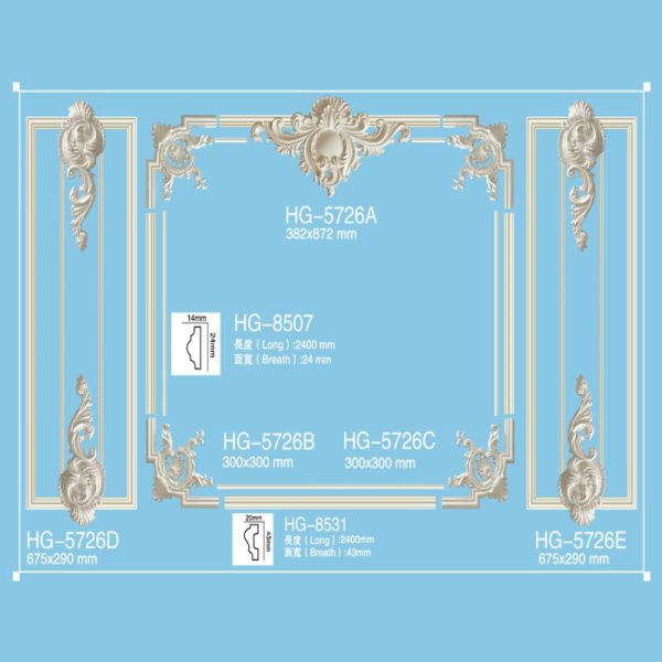 2025 Popular Skirting Polyurethane Ceiling Cornice Mold Decorative PU Crown Moulding