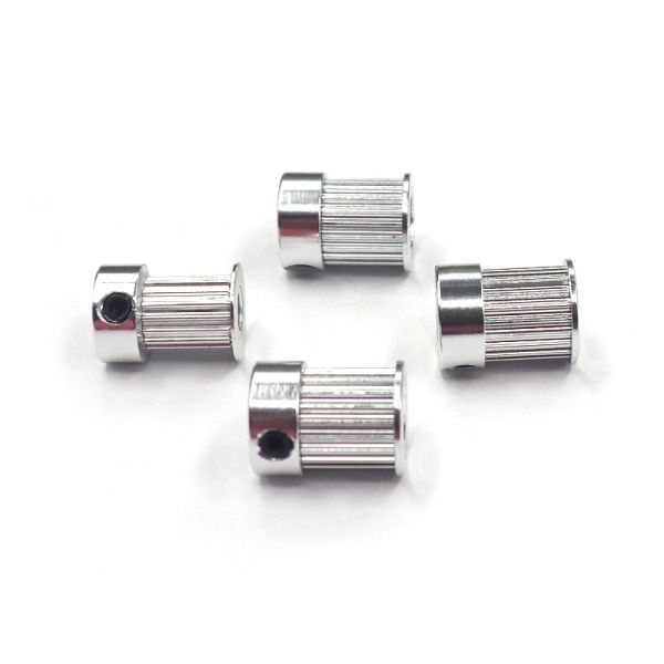 Silver Aluminum Alloy 16 20 Tooth 2GT Timing Belt Pulley Width 10mm