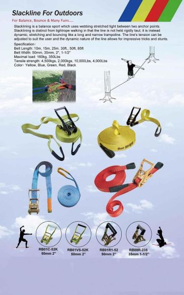 polyester Slackline Rope Length 1m-200m 5000 Lbs / Inch Customized Color