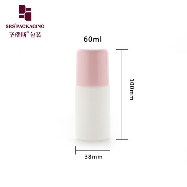 RPPC Deodorant Plastic PCR Empty Roll On Bottle 60ml With Pink Cap