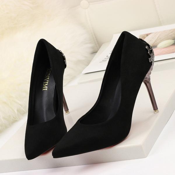 ZM012 Pointed Toe High Heels Super High Heel Suede Wedding Shoes Temperament Women'S Shoes Boots Children Pointed High