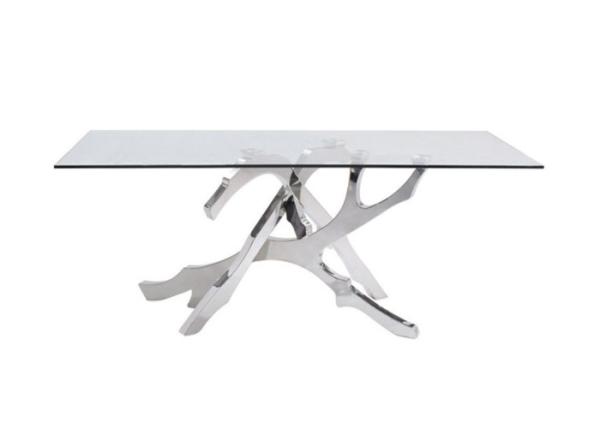 Special Design Stainless Steel Glass Table , Stainless Steel Dining Table CE Approved