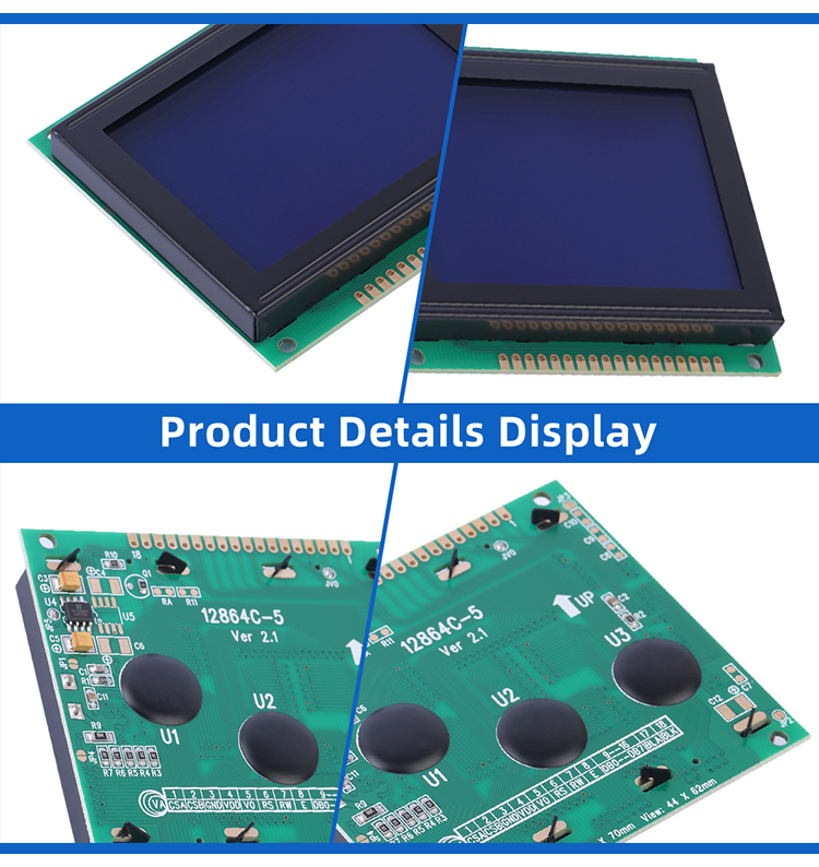 Blue Film 12864C-5 128X64 Dot Matrix LCD Display Module SBN0064 Controller 18PIN Parallel Port