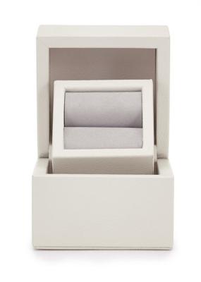 Beige Velvet Plastic Ring Jewelry Box High Grade Custom Logo Color Elegant Style
