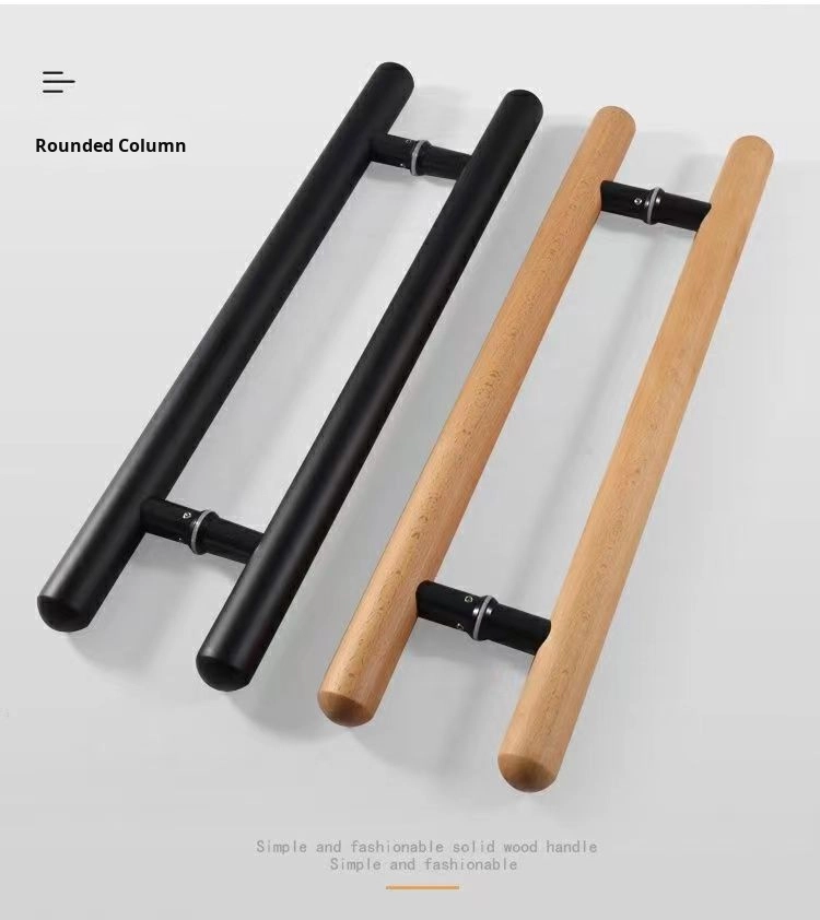 Modern Wooden Sliding Door Frame Satin Finish Aluminium Alloy Solid Wood Handle 3-Year Warranty Horizontal Hand Hotel Total