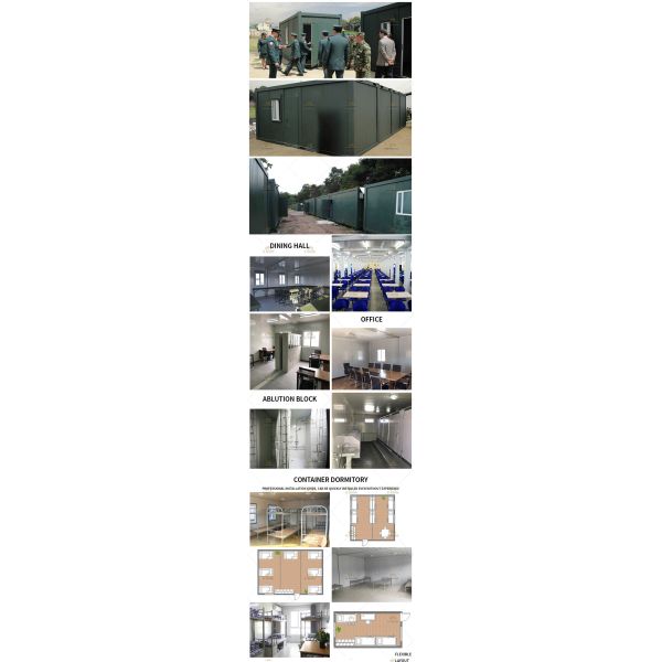 Fast Assembly Transportable Accommodation Buildings Prefab Military Camp