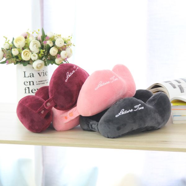 Soft U Shape Travel Pillow With Adjustable Strap 32x35cm Small Waterproof Cushion