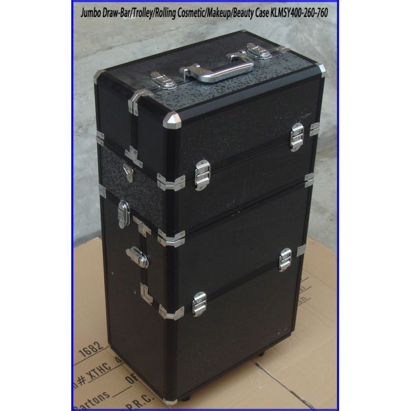 aluminum Rolling Beautitician Case with folder drawers KLMSY400-260-760