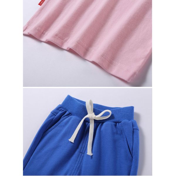Custom Logo Summer Children's Clothing Kids Cotton Sportswear