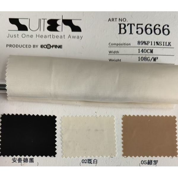89% polyester, 11% SILK silk matte satin 140CM 108GSM breathable skin friendly suitable for evening dresse