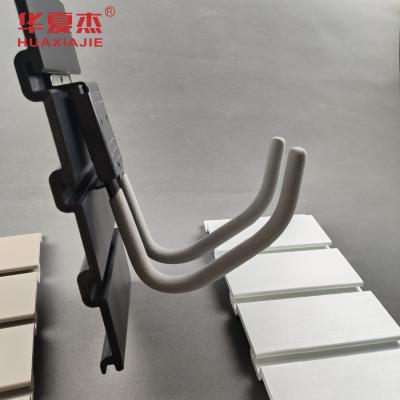 Grey PVC Storage Wall Panels 4 inch SlatWall Wood plastic composite