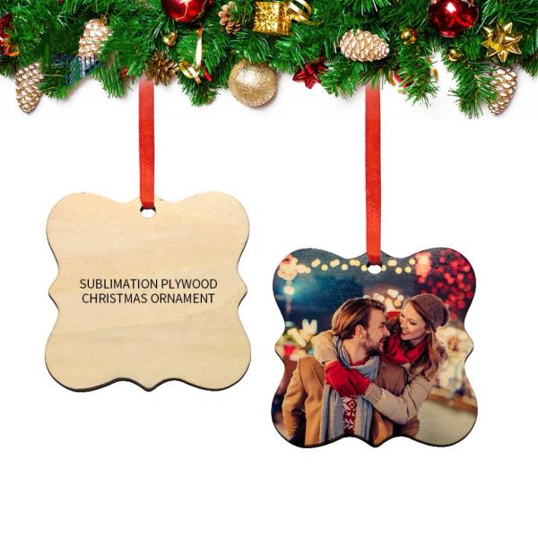 Plywood Wooden Hanging Ornament Personalised Hanging Christmas Tree Decoration For Sublimation Heat Transfer