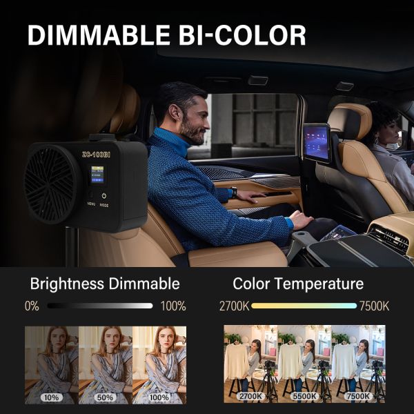 Slim LED Video Light 100W Регулируемый 2700-7500K Bluetooth App Control Для съемки в прямом эфире