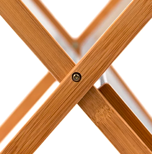 Cross Style Wooden Plate Display Rack , Bamboo Stainless Steel Dish Drying Rack