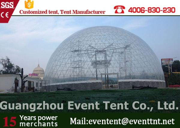 Fashion Clear Geodesic Dome Tent  Fire Ratardant With Hot Dip Galvanized Steel Pipes