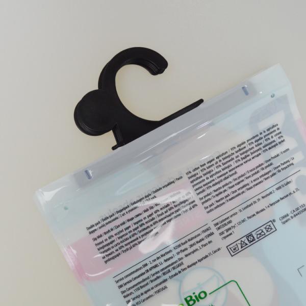 Hot Sale Custom Printing OPP  plastic t-shirt bags, underwear packaging bag with hook