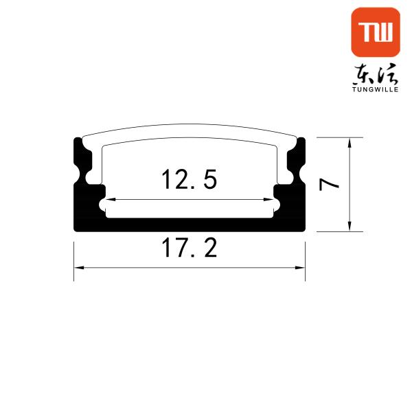 Indoor Decoration LED Strip Profile , Surface LED Extrusion Profile