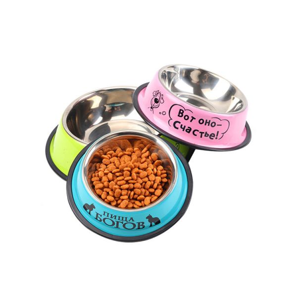 Cuencos para comida para perros de 10 oz - 50 oz, cuencos para perros de acero inoxidable con recubrimiento en polvo