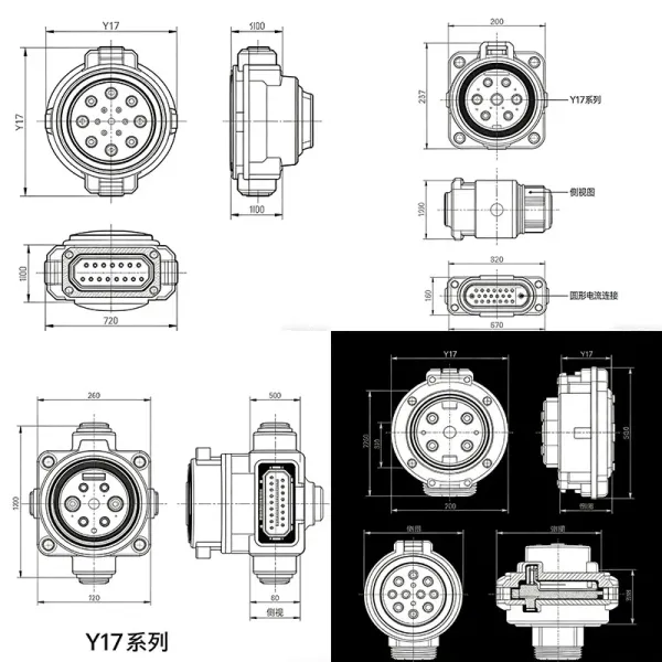 Y17 Series Circular Connector Y17-1604zk10, 4-Core.