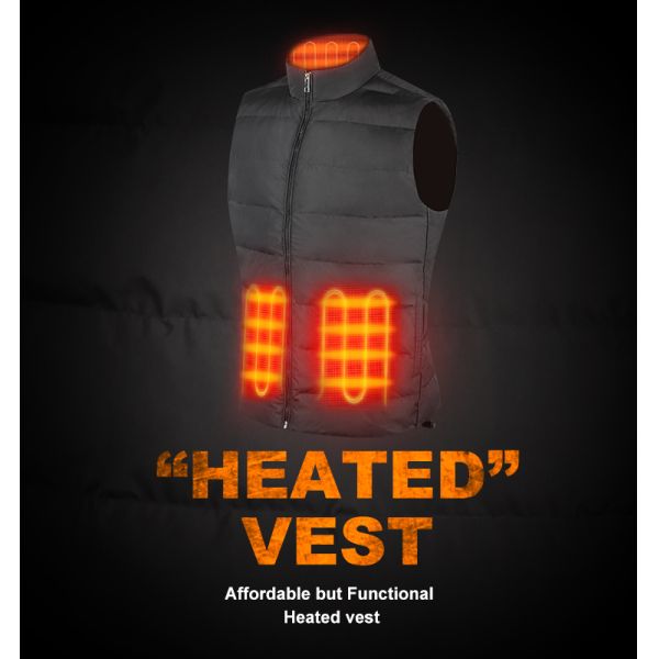 Classic Men'S Heated Vest Sleeveless Vest Carbon Fiber 3 Level Temperature Heated