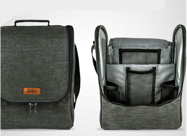 Factory supply Ice insulated nylon wine bottle cooler bag for three wines