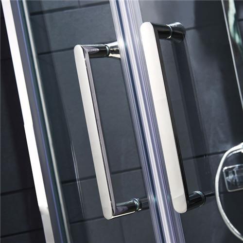 Double Swing / Folding Shower Door Enclosures Polished Aluminum Rectangle Frame