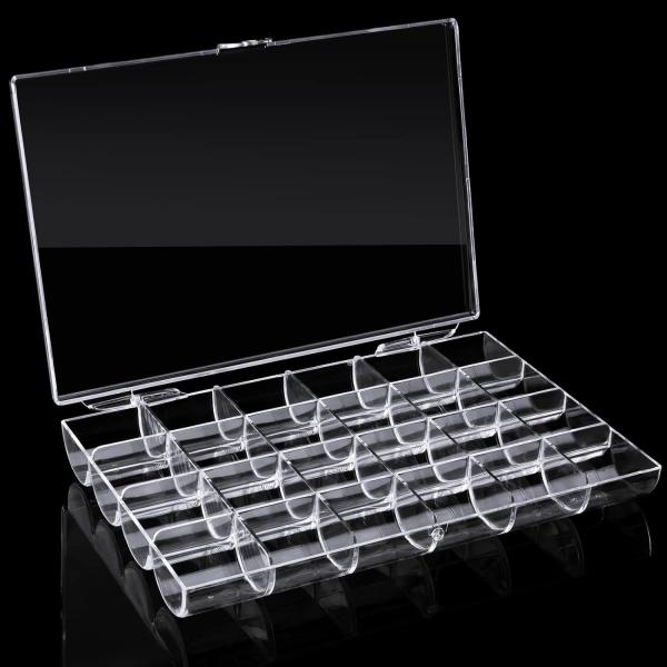 Plastic Nail Art Decorations Container, Transparent Plastic Organizer Box, Clear Storage Container Jewelry Box