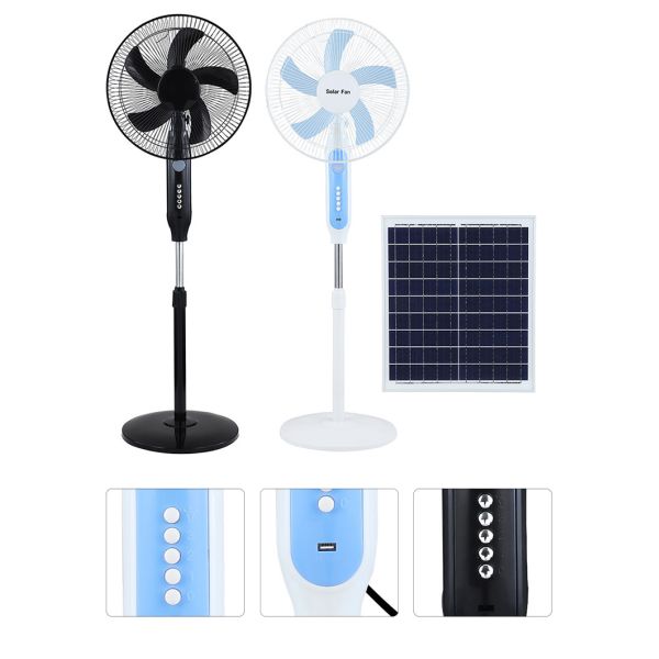 IP20 12W Solar Fan Light With Night Light / Usb Cable