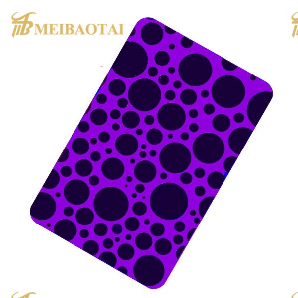 Лист нержавеющей стали пурпура Pvd польский вытравленный с фильмом Novancel