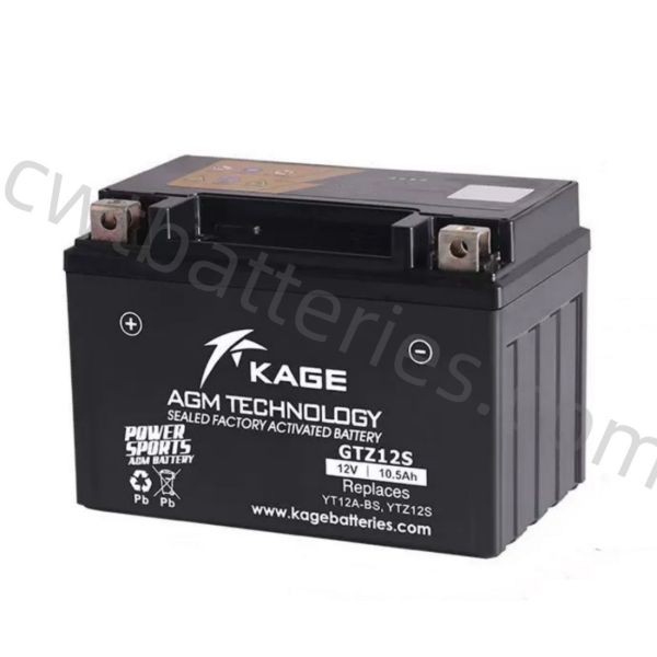 Sealed KAGE GTZ12S Technology AGM Motorcycle Battery Gel Batteries 12V 10.5Ah