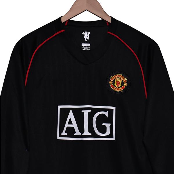 Manchester United 2007 Retro Long Sleeve Away Jersey de football Triple Réplique de l'édition de collection