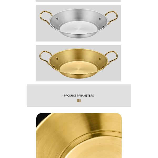 Amazon Hot Selling Cooking Kitchen Cookware Induction Frying Pan Stainless Steel Paella Pans Seafood Frying Pan