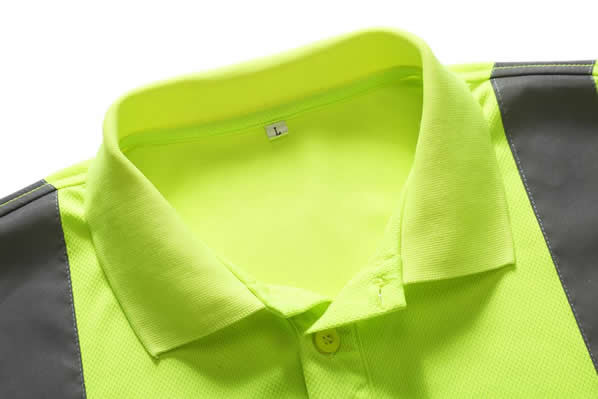 Reflective Safety Hi Vis Polo Shirt OEM breathable quick dry polyester work wear reflective tape printed