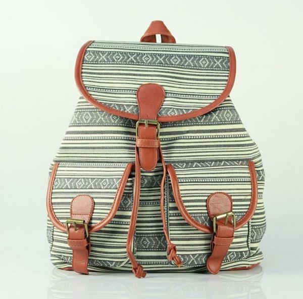 European and American summer new printing canvas backpack female