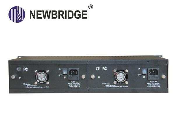 2U 14 Slots Media Converter Rack Mount Chassis 90-240V Double Power Supply