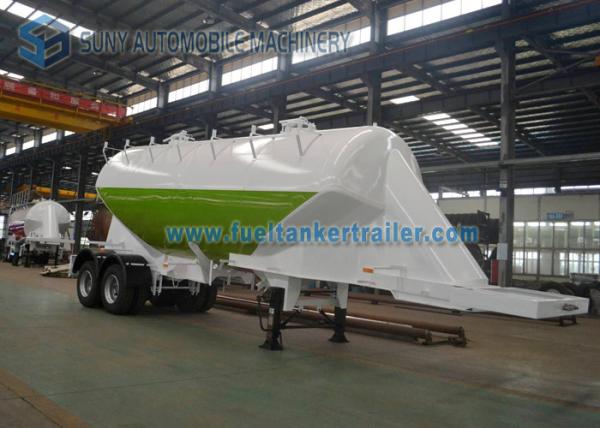 Conoid Shaped 30m3 Dry Bulk Tanker Trailer , Cement tanker Tandem Semi Trailer