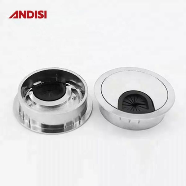 Connector Finish Chrome/Nickel Plated Office Table Outlets Cable Sleeve Cover