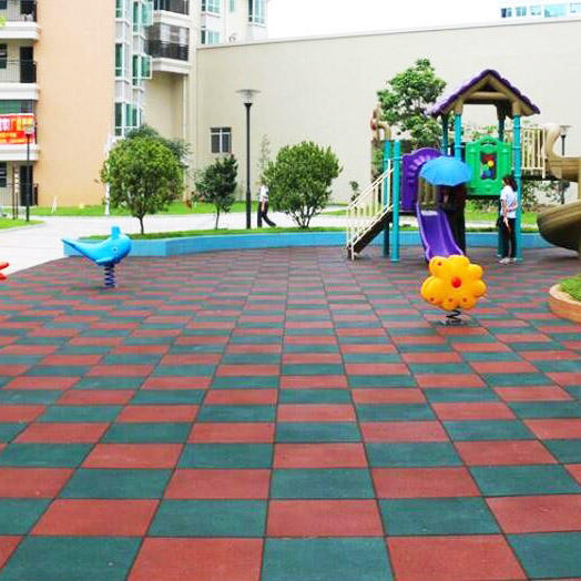 Sun-Resistant & Eco-Friendly Outdoor Rubber Flooring Tiles - Suitable for Playgrounds, Parks, Schools