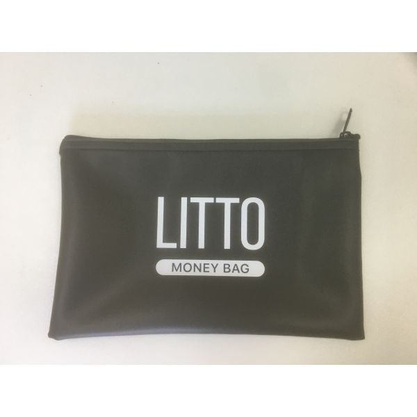 Черный банк молнии Pu PVC кожаный кладет Recyclable в мешки для денег монеток