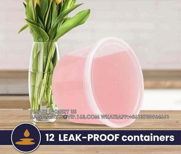 Storage Containers With Airtight Leak Proof Lids - Washable And Reusable - Recyclable BPA-Free - Microwave, Fridge