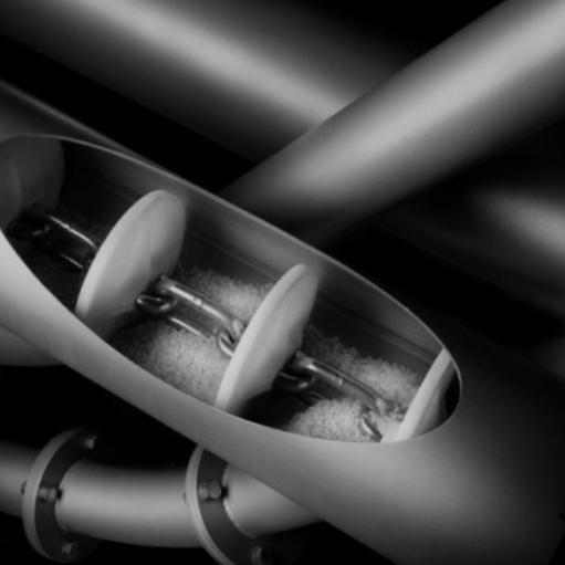 Enclosed Chain Tube Conveyor , Automatic Tubular Drag Conveyor For Plastic Granules