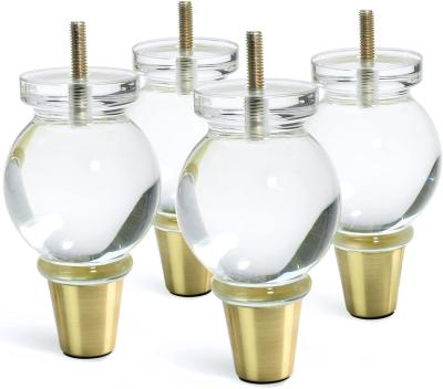 Cristal transparente Plexiglass pés exquisitos Acrílico Móveis pernas para cama sofá armário