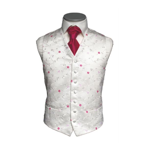 Mens flora waistcoat vest uniform wedding