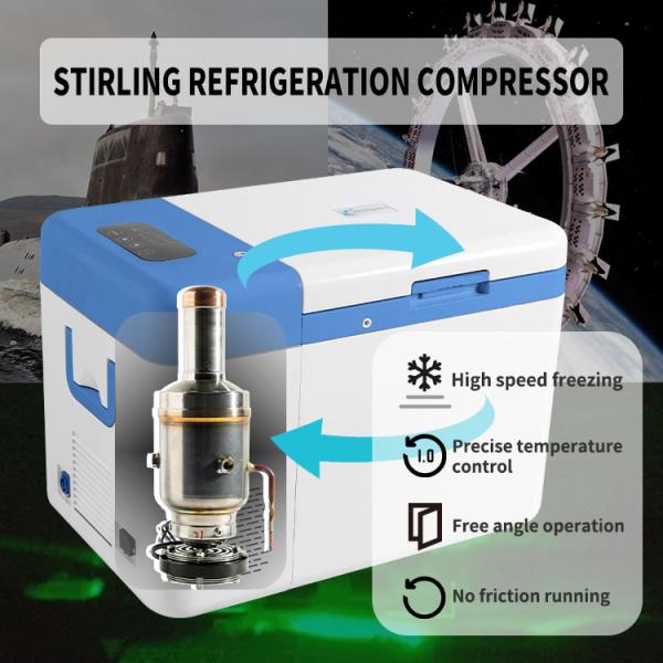 Sistema de refrigeração Stirling - 60c 25l congelador profundo para todos os tipos de clima em laboratório biomédico