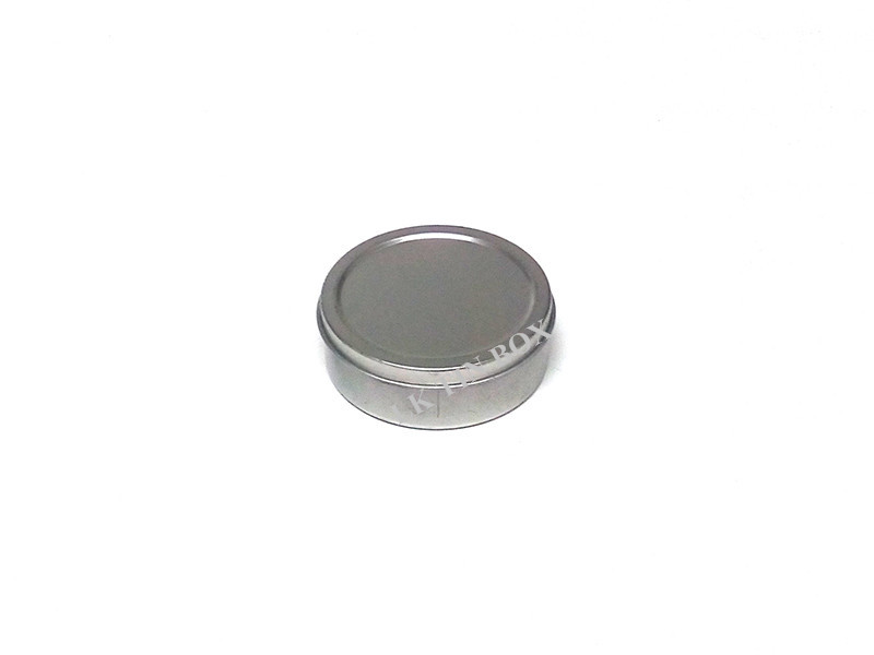 Plain Silver Small Metal Containers Round Tin Box With Screw Lid D 70 x 23mm