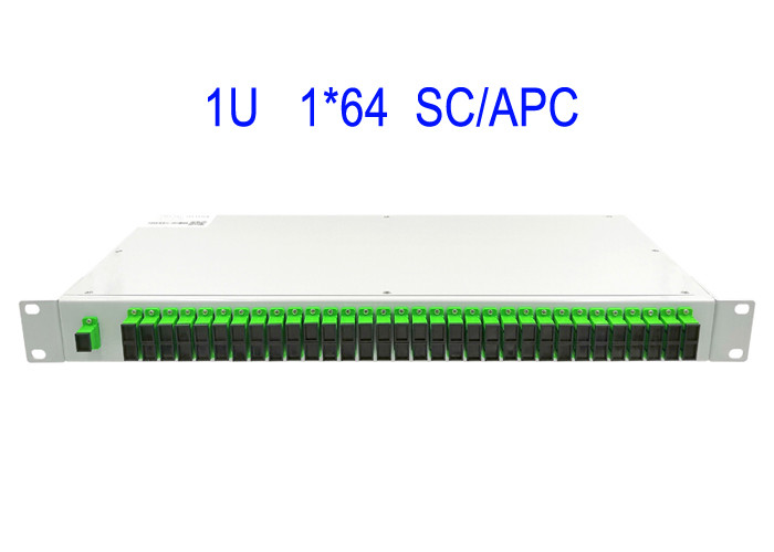 коробка Splitter SC/APC PLC оптического волокна SM × 64 держателя шкафа 1U 1 19
